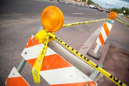 caution tape and signs