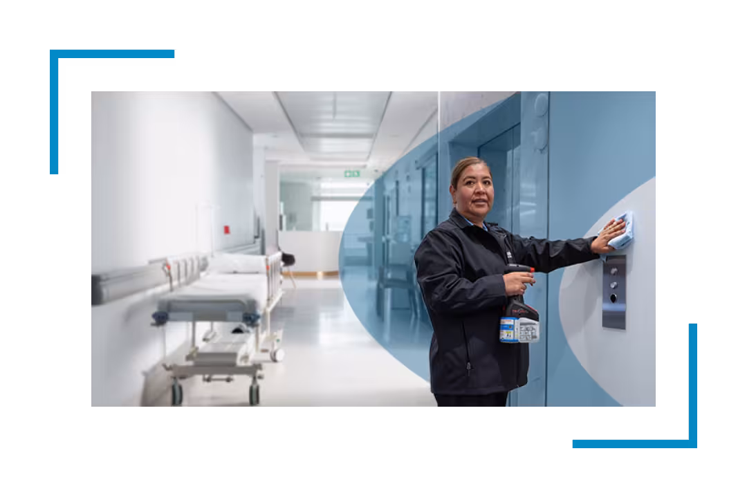 woman cleaning in hospital