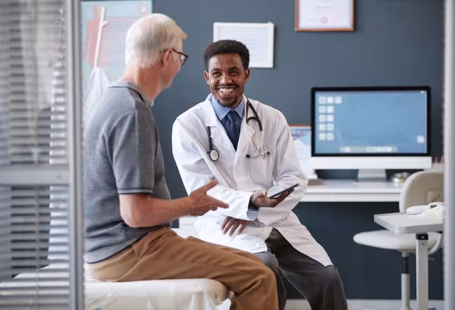 patient and doctor talking