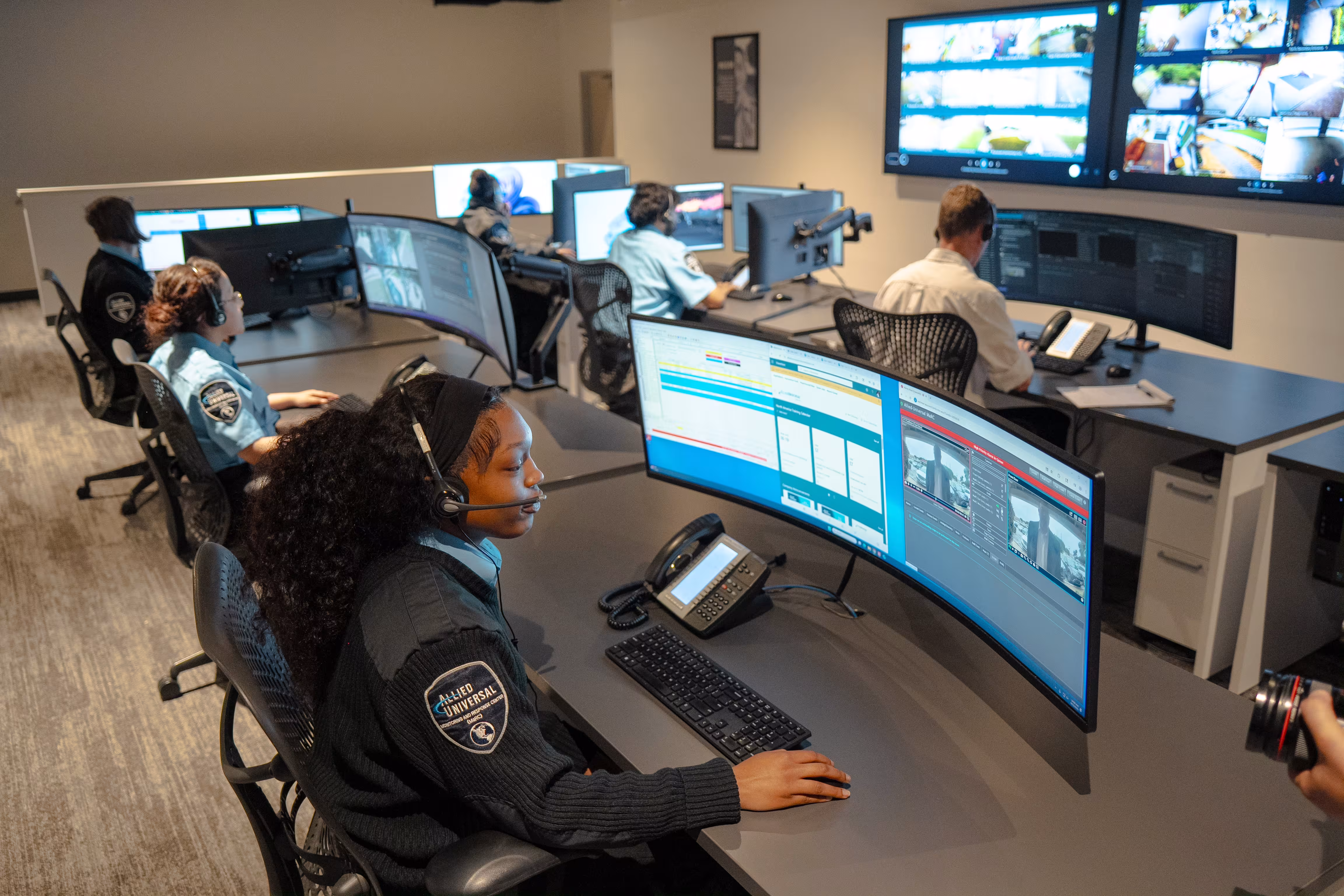 officers in screening room