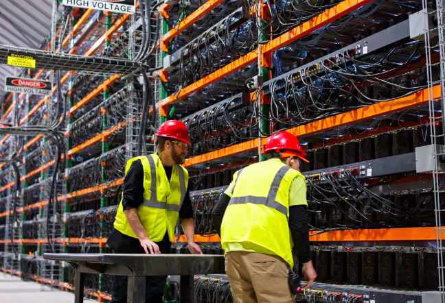 people working at data center